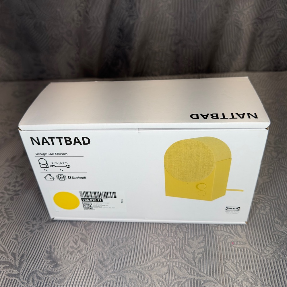 IKEA NATTBAD Bluetooth Speaker, Yellow 706.016.11 NIB